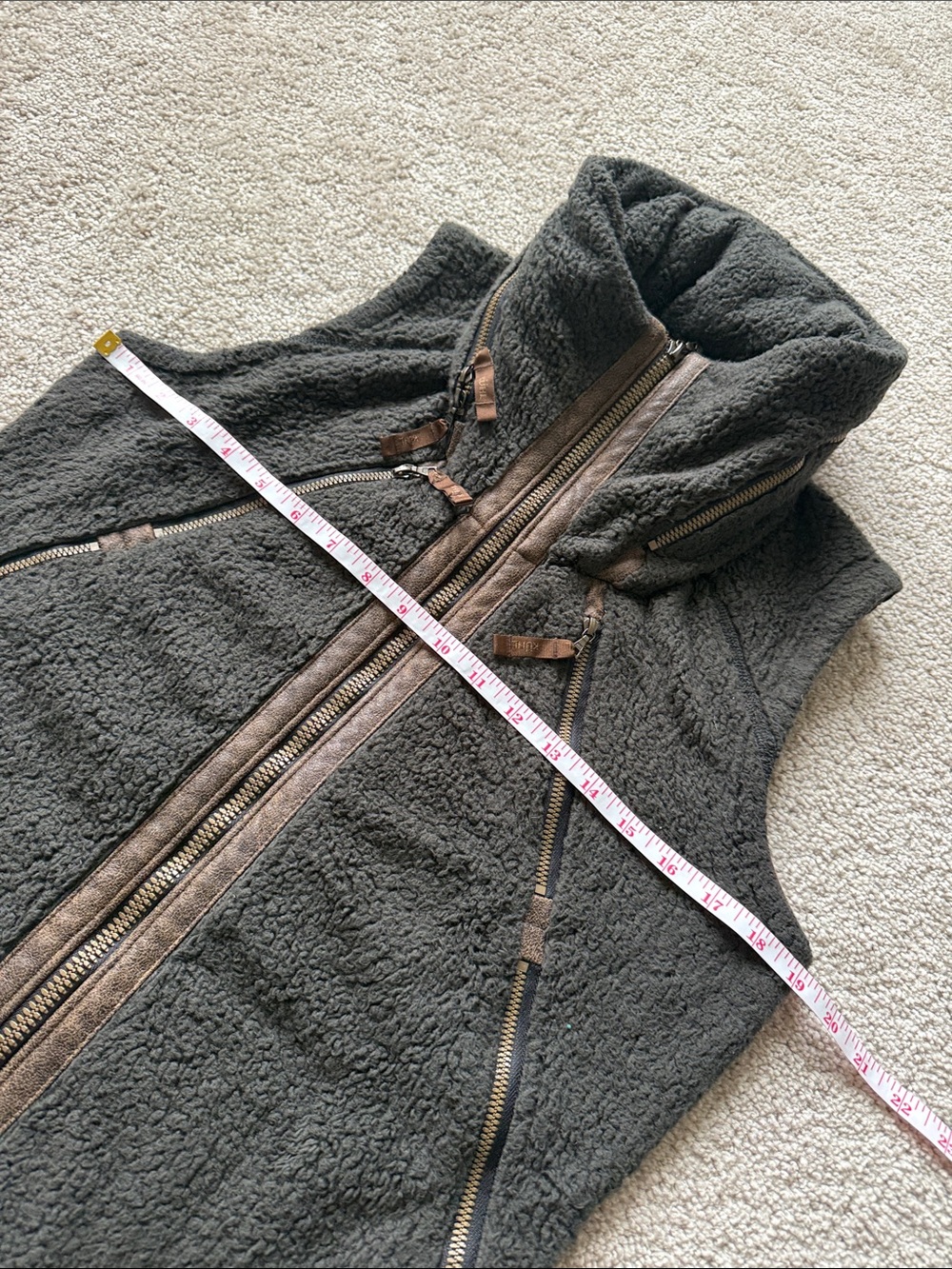 Kuhl Flight Vest Breen Brown Green Fleece Hoodie Zip Up - Picture 10 of 11
